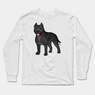 Dog - American Staffordshire Terrier - Cropped Blue Brindle Long Sleeve T-Shirt